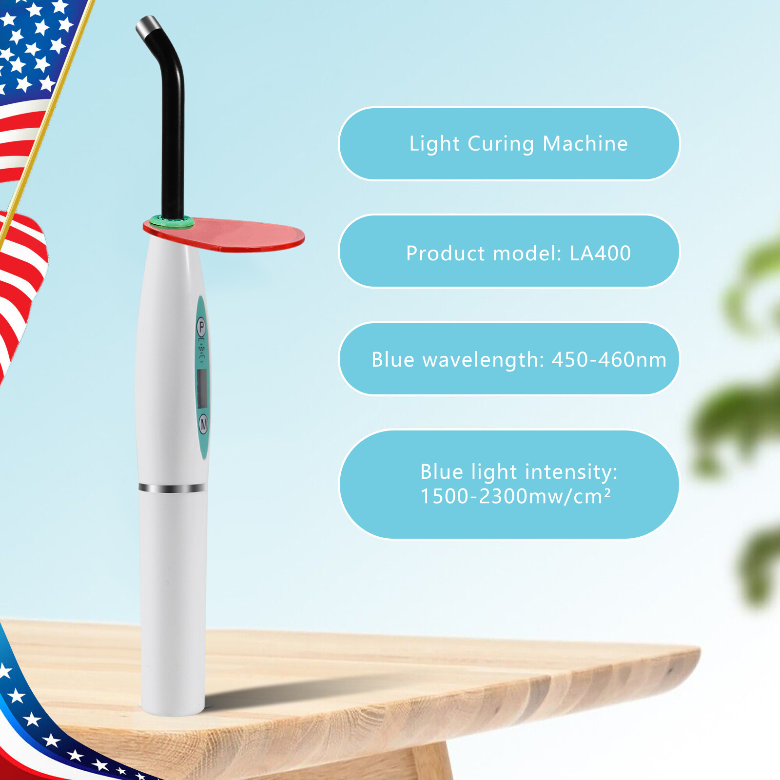 Dental LED Curing Light Lamp Wireless Cordless Resin Cure 5W 2000MW FDA