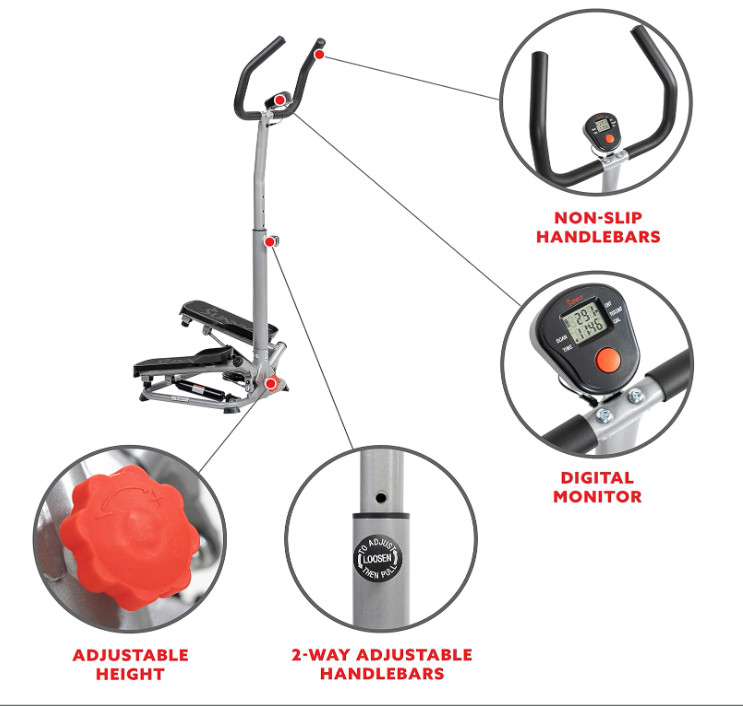 Steppers w/ Handlebar for Exercise Workout Cardio Fitness Stair Equipment