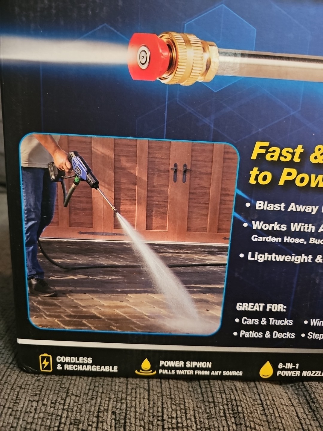 Turbo Jet Hydrox5 Pro Portable Cordless Pressure Washer With 21V 3000Mah Battery