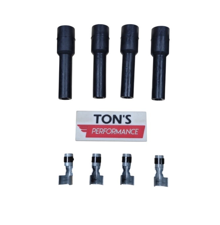 4 pack 180 degree Straight Spark Plug Wire Boots With Terminals Wire 7-8mm kit