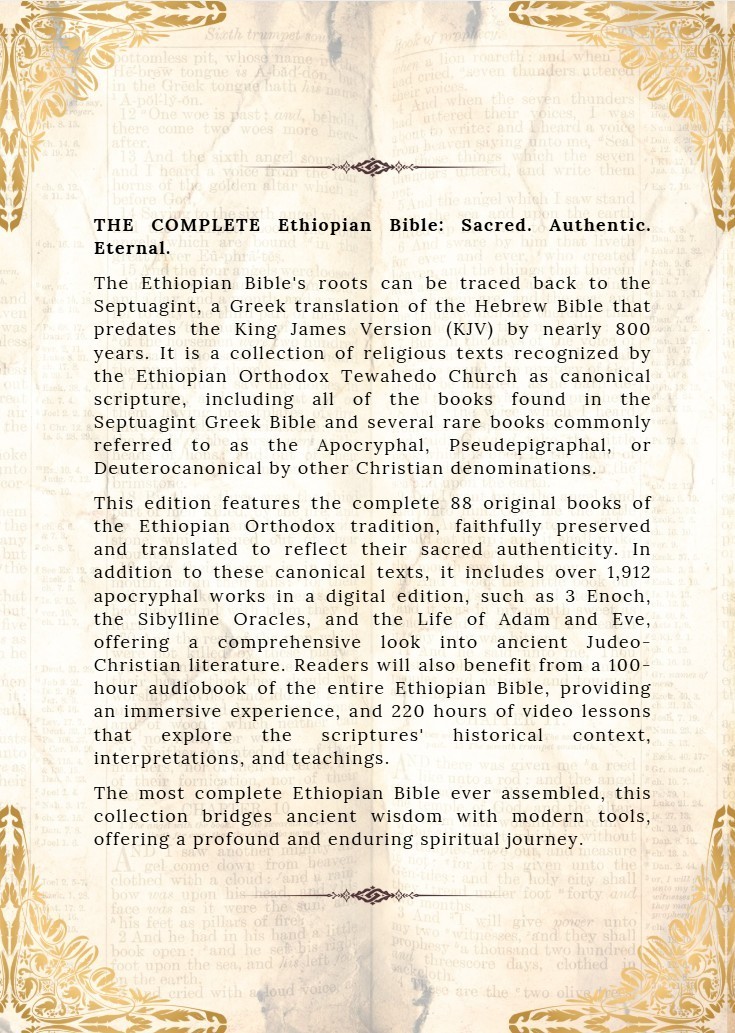 THE COMPLETE ETHIOPIAN BIBLE: 88 Books including Missing Apocrypha (HARDCOVER)