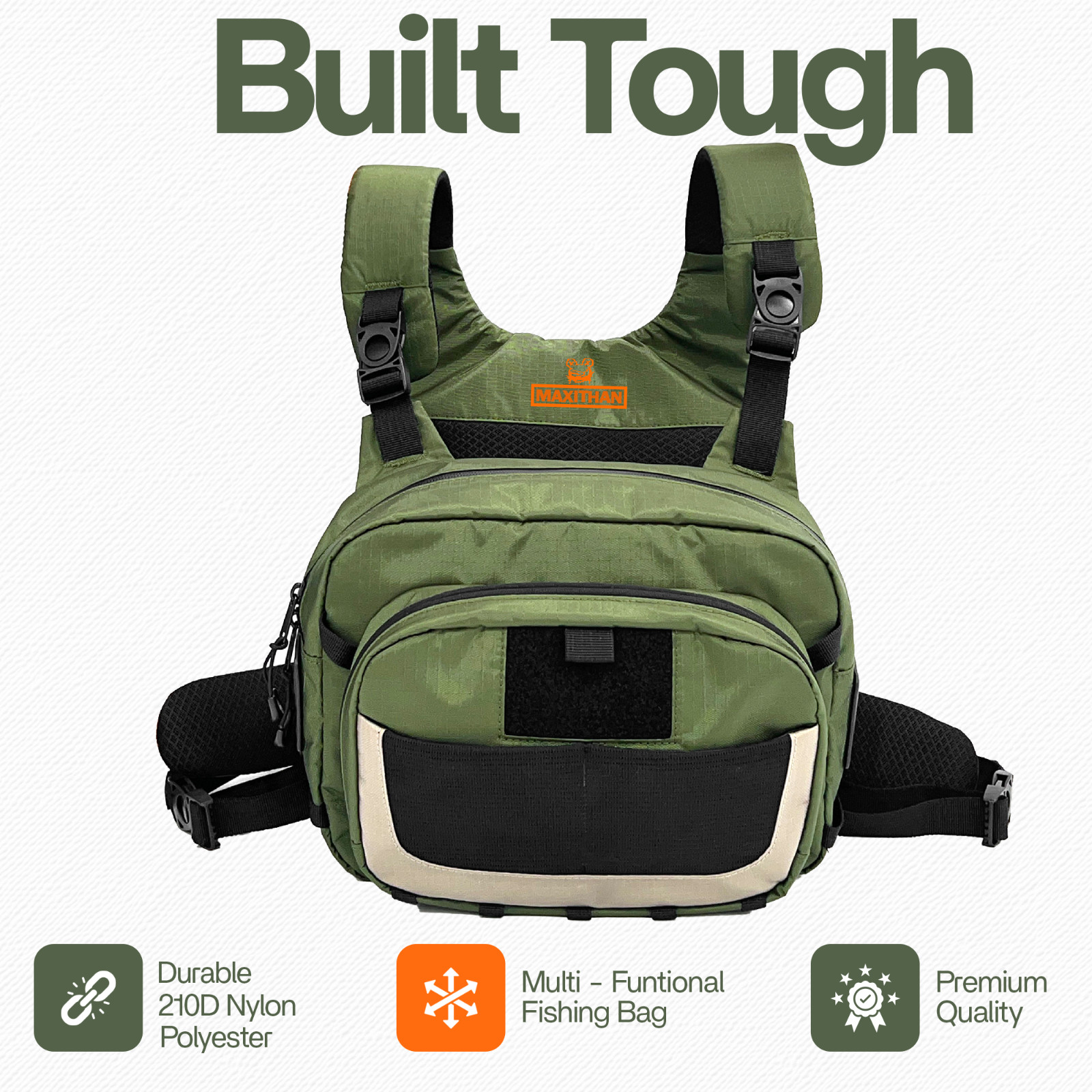 Whitewater Fly Fishing Chest Pack-Versatile Chest Bag with Magnetic Front Pocket