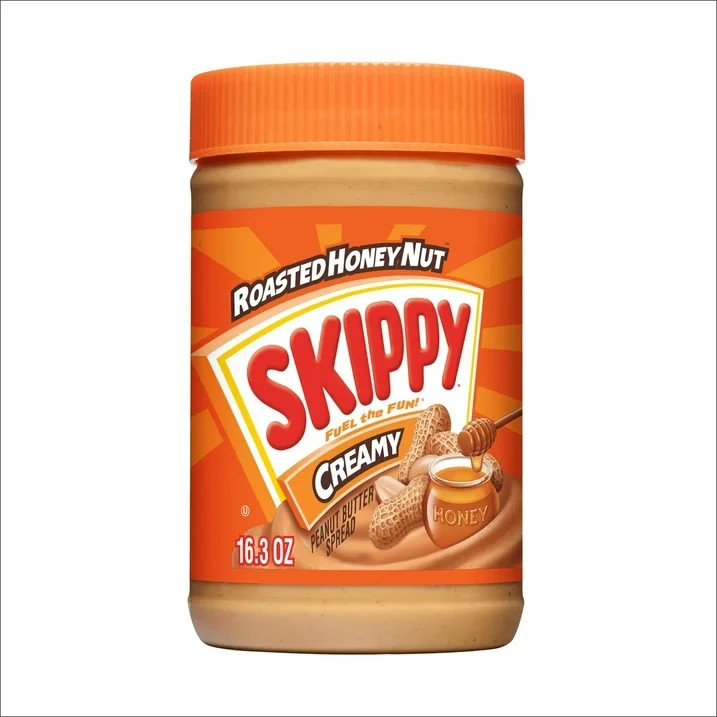 (4 pack) SKIPPY Peanut Butter Creamy Roasted Honey Nut Spread,16.3oz Plastic Jar