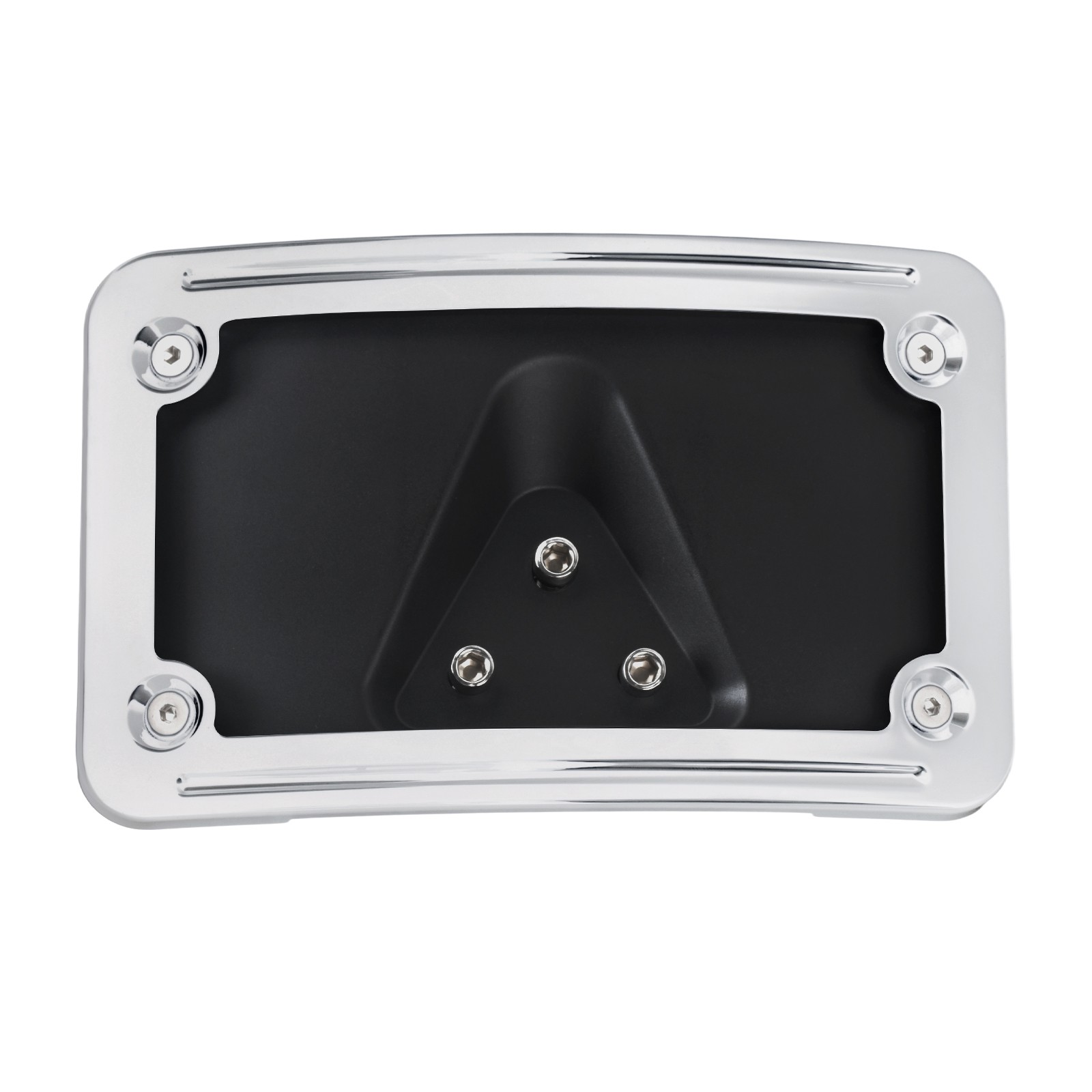 Chrome Curved Laydown License Plate Mount Bracket For Harley Softail Sportster
