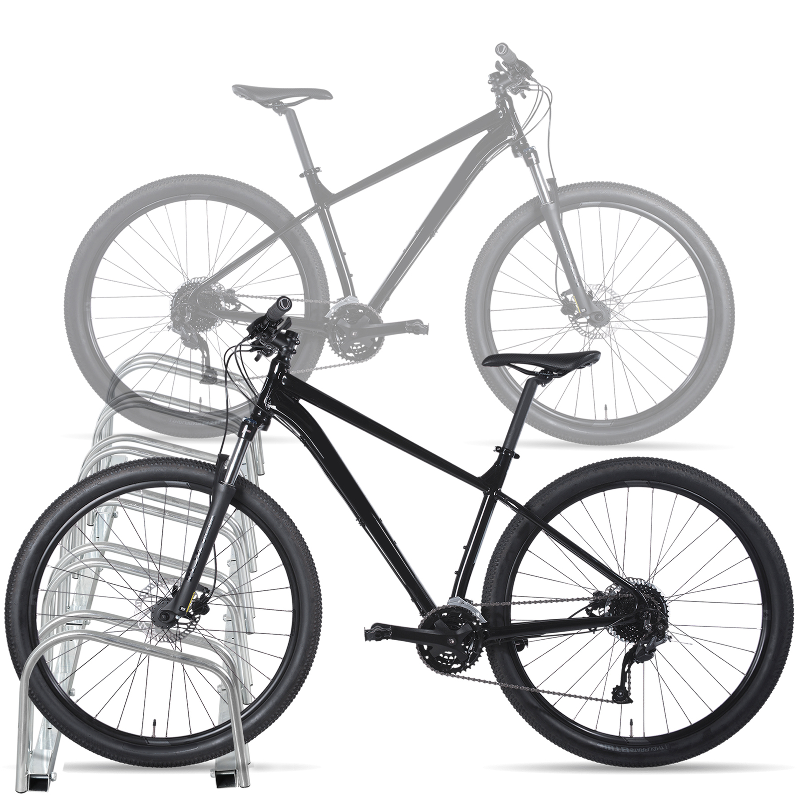 Bike Storage Rack 1-6 Bicycle Floor Parking Stand for Home Garage Indoor Outdoor