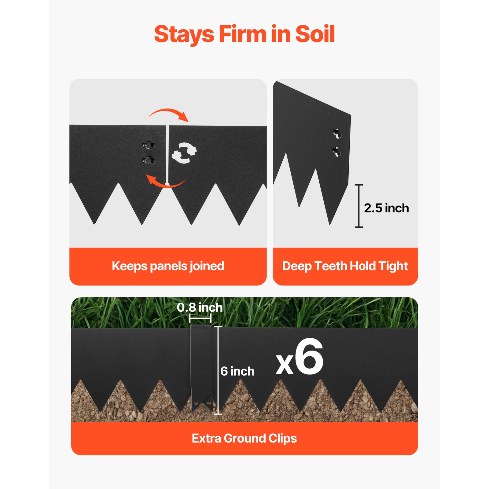 Uimoso Galvanized Steel Garden Edging 40 x 6 in Flexible Metal Landscape Border