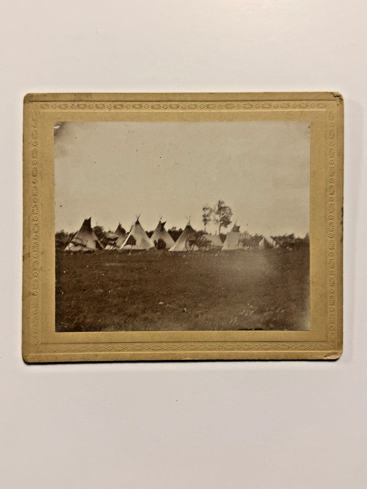 Antique Native American Indian Cabinet Card Photograph of Tepees; 1880's