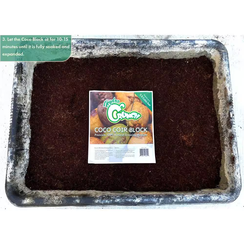 NEW Compressed Coconut Coir Brick 11 lb Expands for Gardening Soil Mix