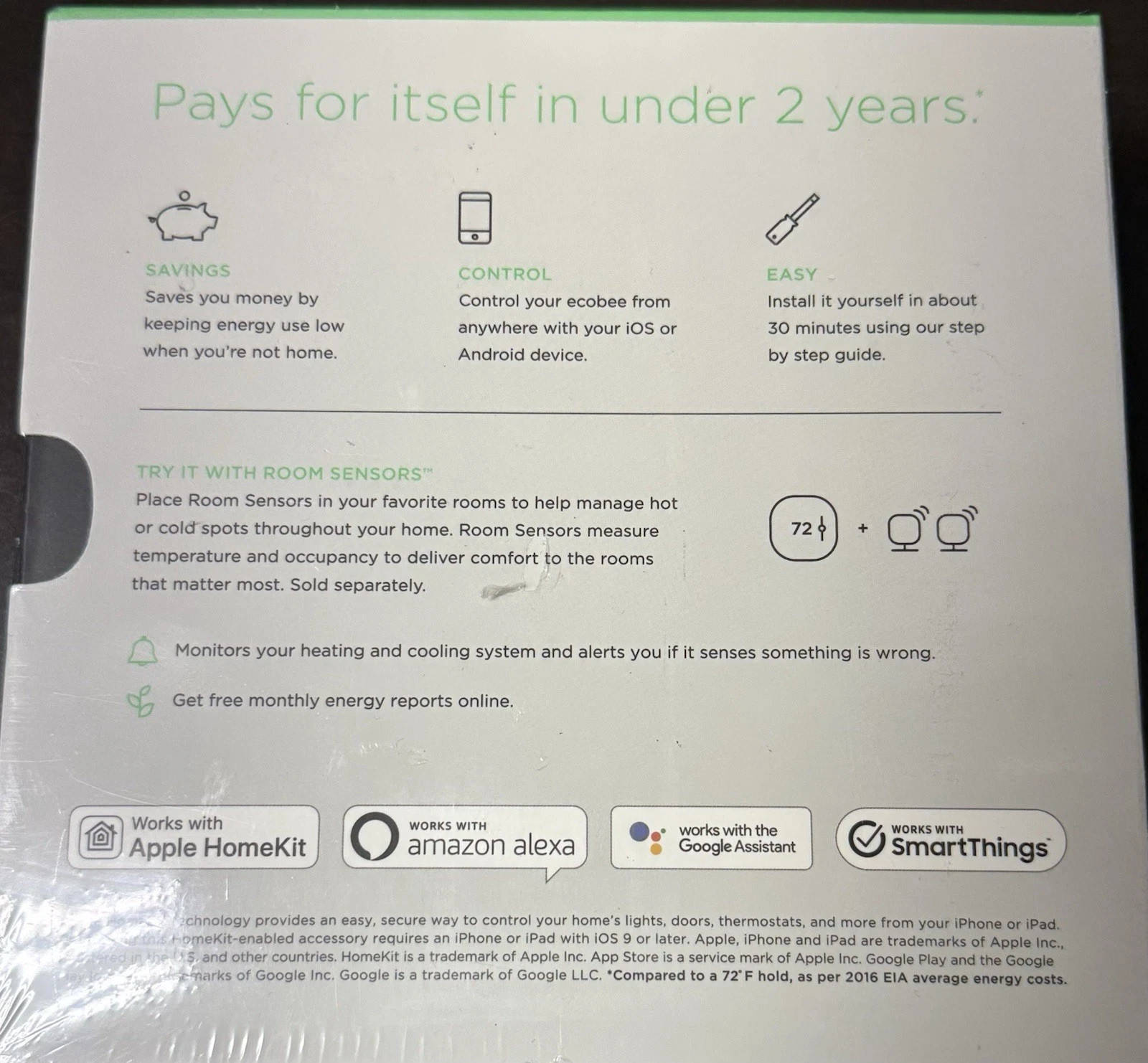 ecobee3 lite Smart Thermostat - Black (EB-STATE3LT-02)