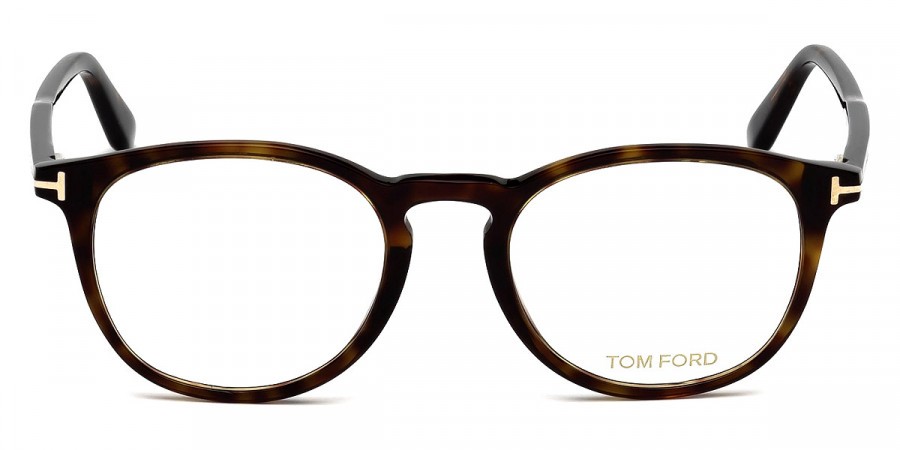 New Tom Ford Unisex Round Eyeglasses FT5401 052 Dark Havana 51mm