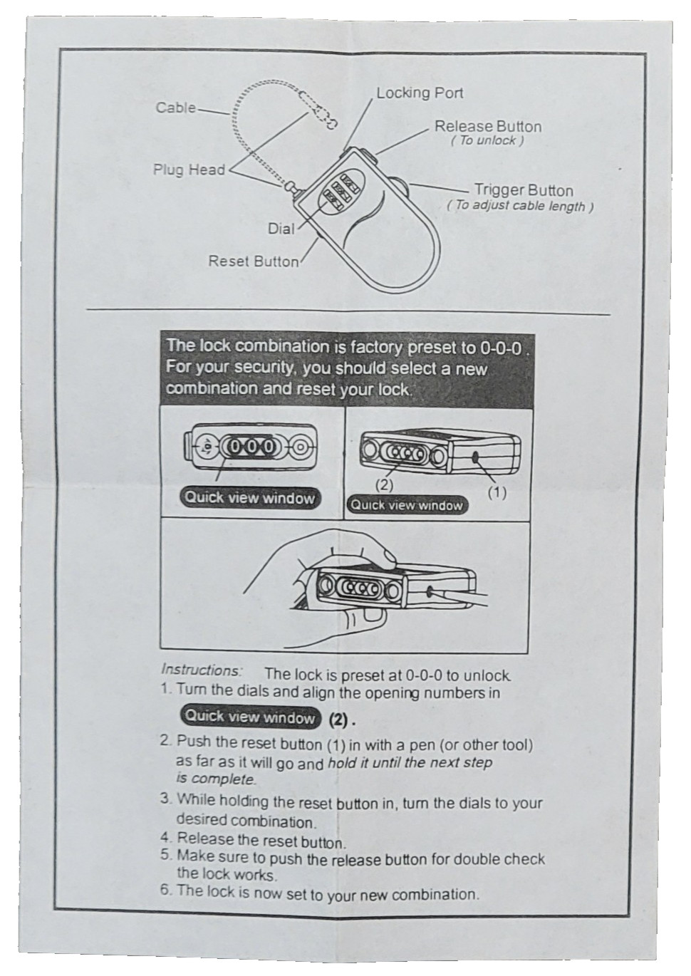 YETI Retractable Cable Lock