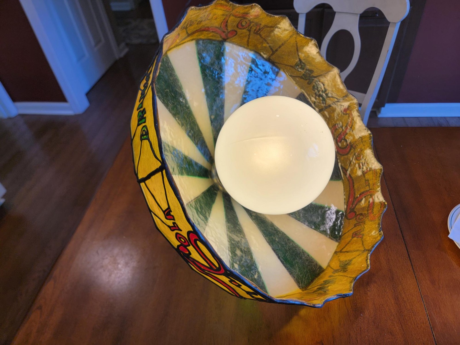 Vintage Pepsi Faux Stained Glass Resin / Plastic Hanging Light Lamp - VGC