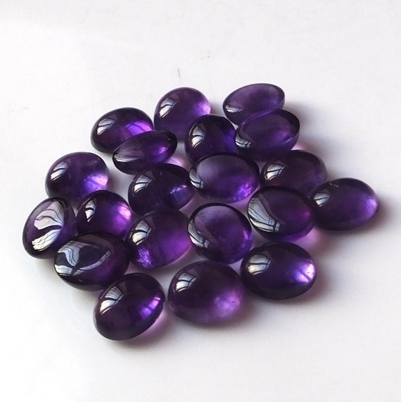 Natural Purple Amethyst Oval Cabochon 3x5mm To 13x18mm Loose Gemstone