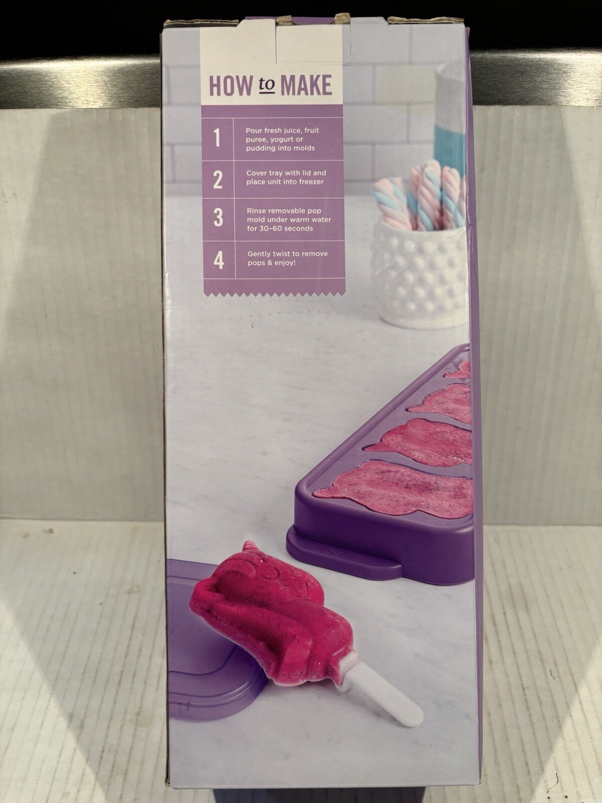 Unicorn Pop Mold 4 Silicone Ice Pops Magic Koji New