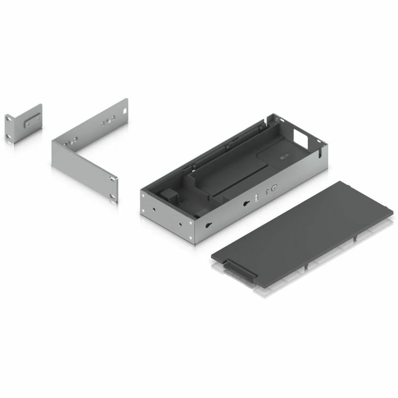 Rack Mount for UniFi USW-Pro-Max-16-PoE – 1U 19" with Right-Angle Tray for PSU