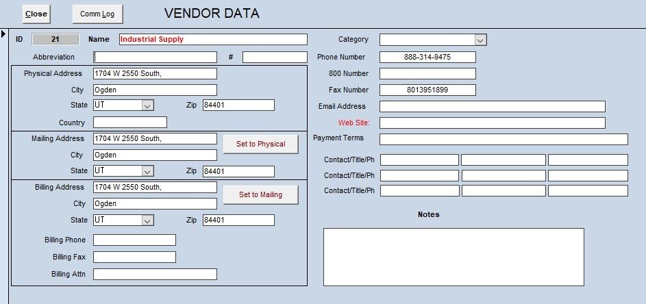 ZUD, MS Access CMMS app for Maintaining Equip, Inventory ,PM/Repair Work Orders