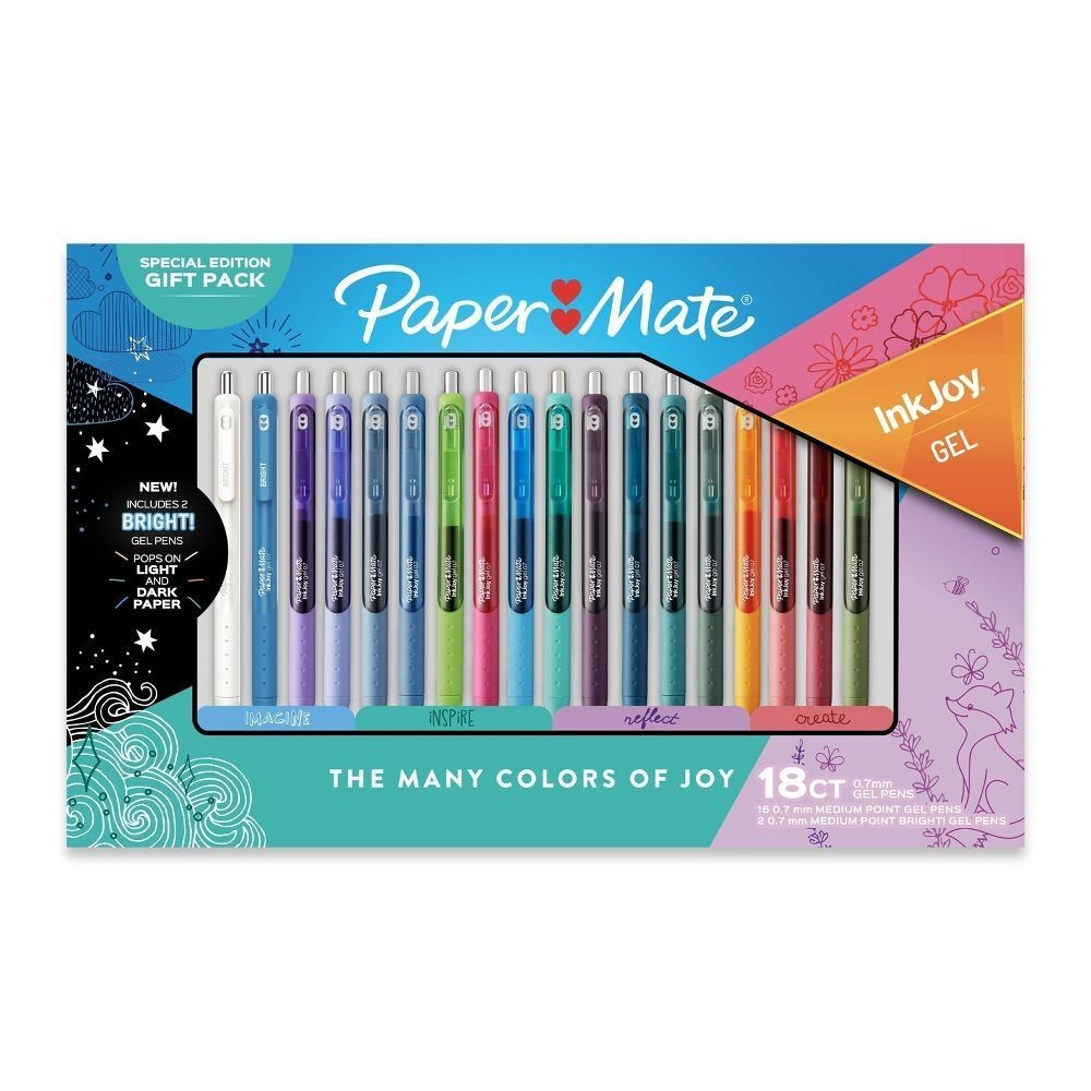 Paper Mate InkJoy 18pk Gel Pens 0.7mm Medium Tip Multicolored Gift Pack New