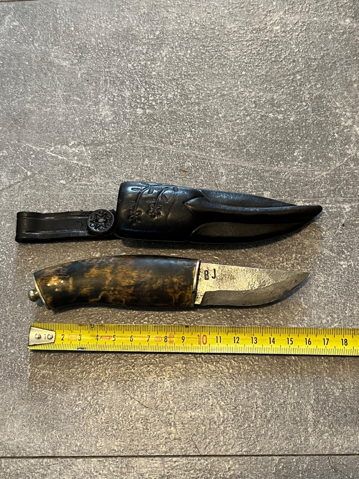 vintage swedish handmade knife puukko by BJ hunting fishing camping