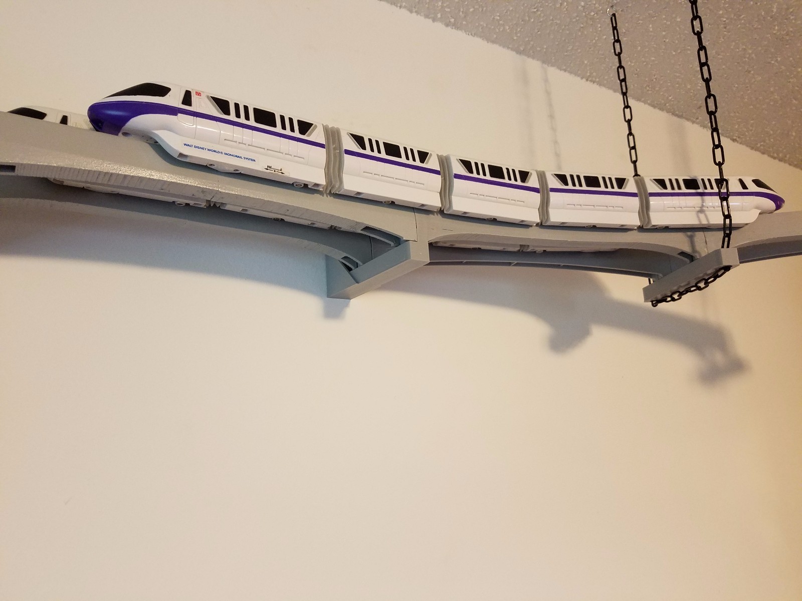 Double Track Wall Bracket for Mounting Disney Monorail Track to a Wall