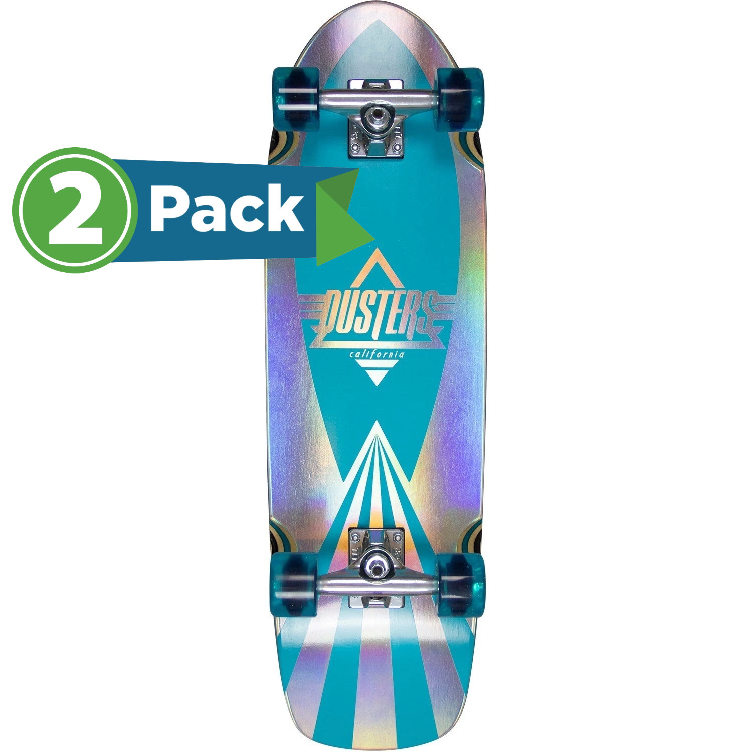 (2-Pack) Dusters California 29.5" Cazh Cosmic Teal Cruiser Skateboard Complete