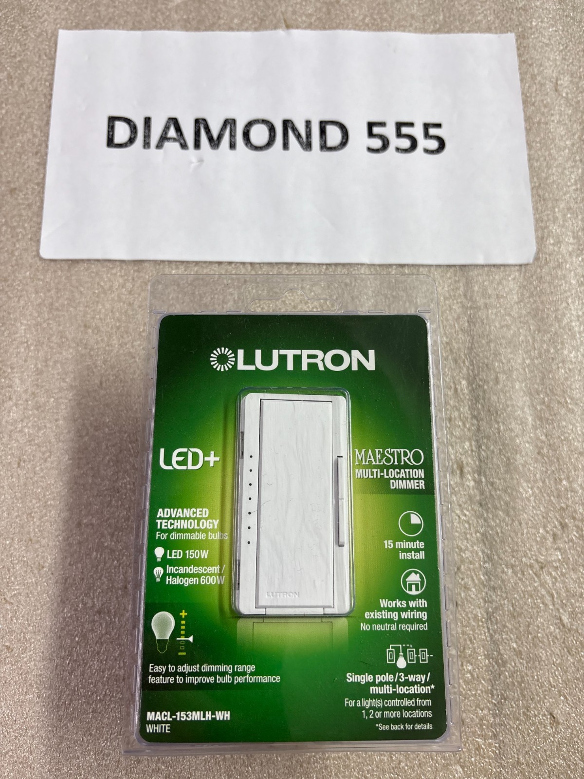 Lutron Maestro Multi-Location LED Toggle Light Dimmer - White | 4781