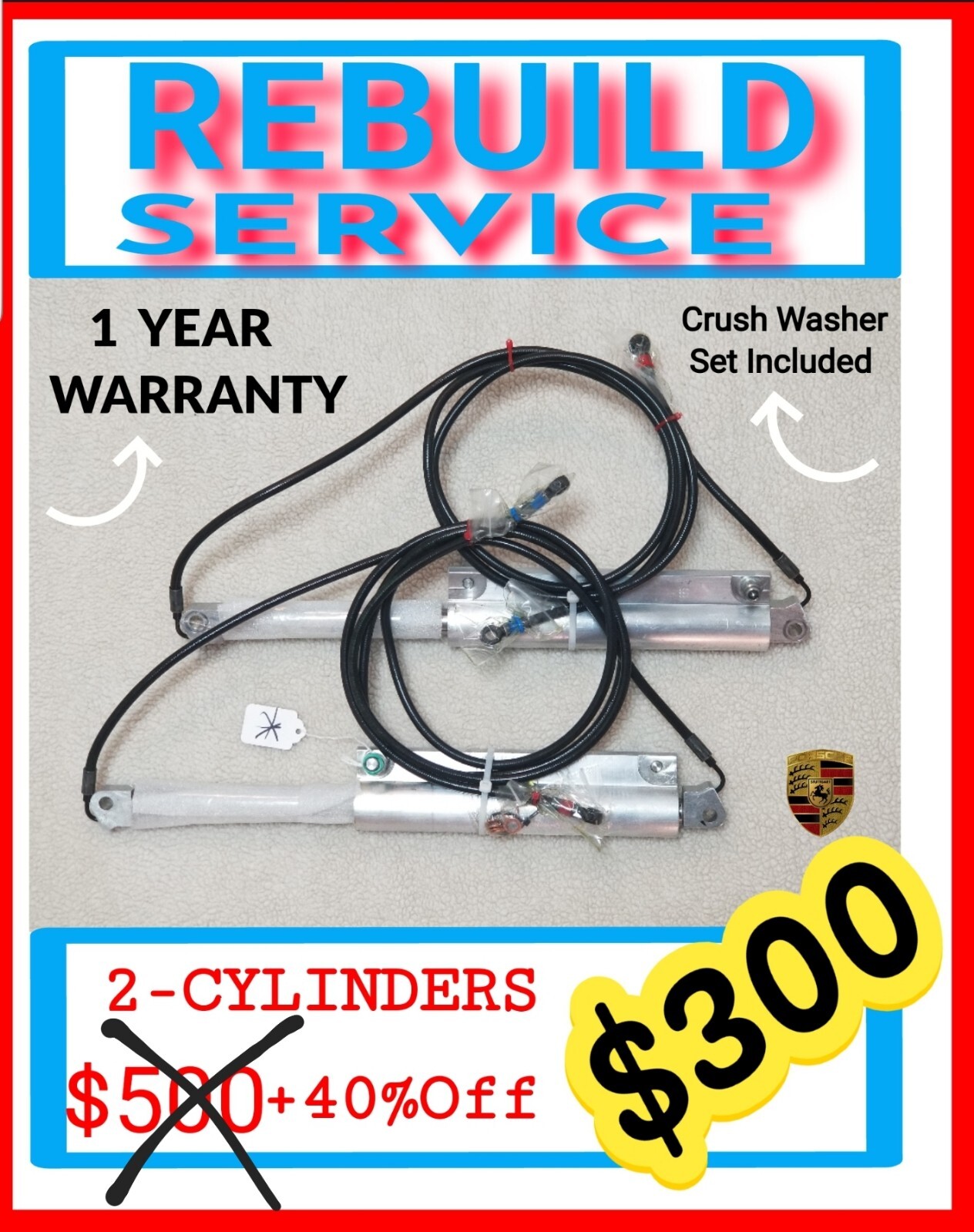 (NOW $300) Porsche 911 Convertible Top Hydraulics REBUILD SERVICE 996 997 TURBO