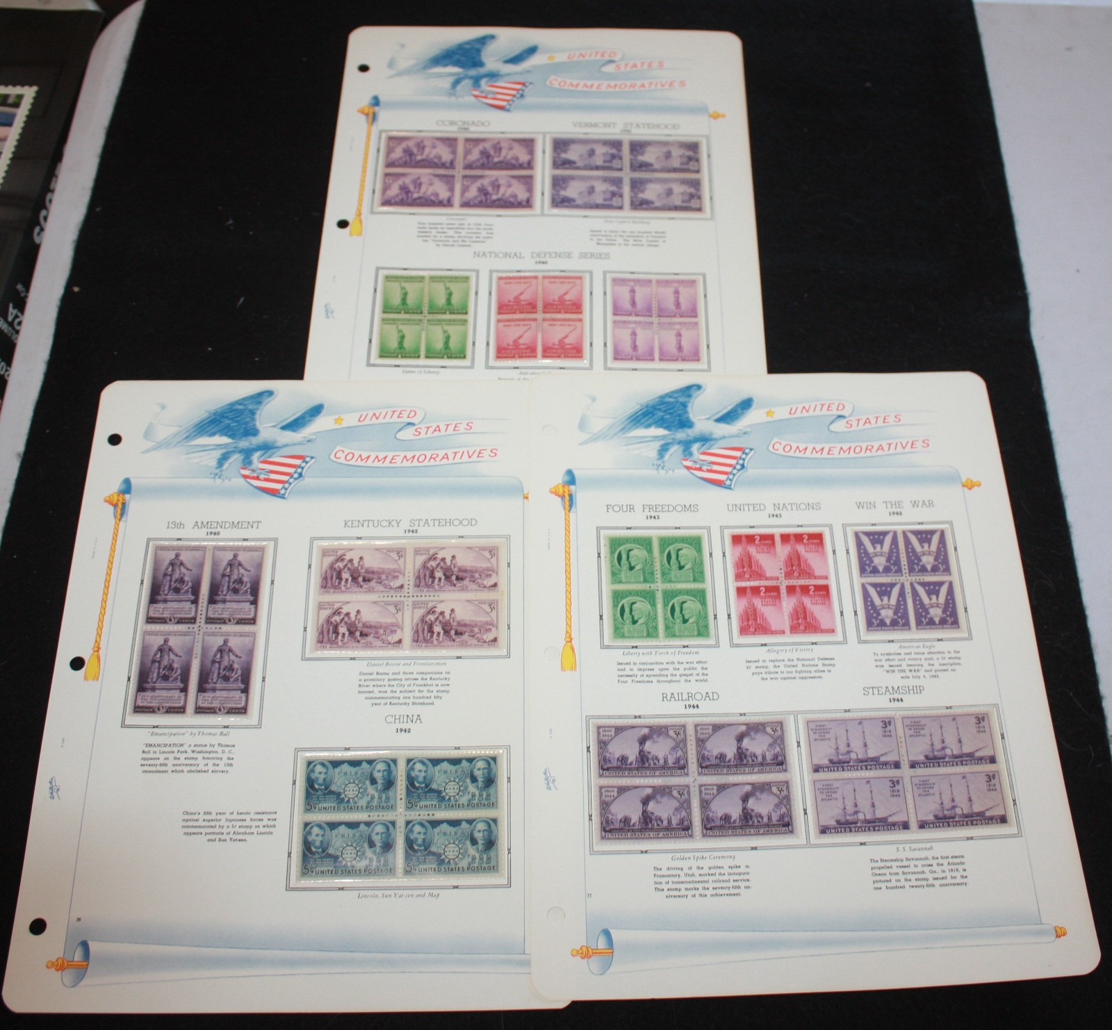 1940 - 1944 - 13 MNH BLOCKS OF 4 - SC# 898-908, 922, 923