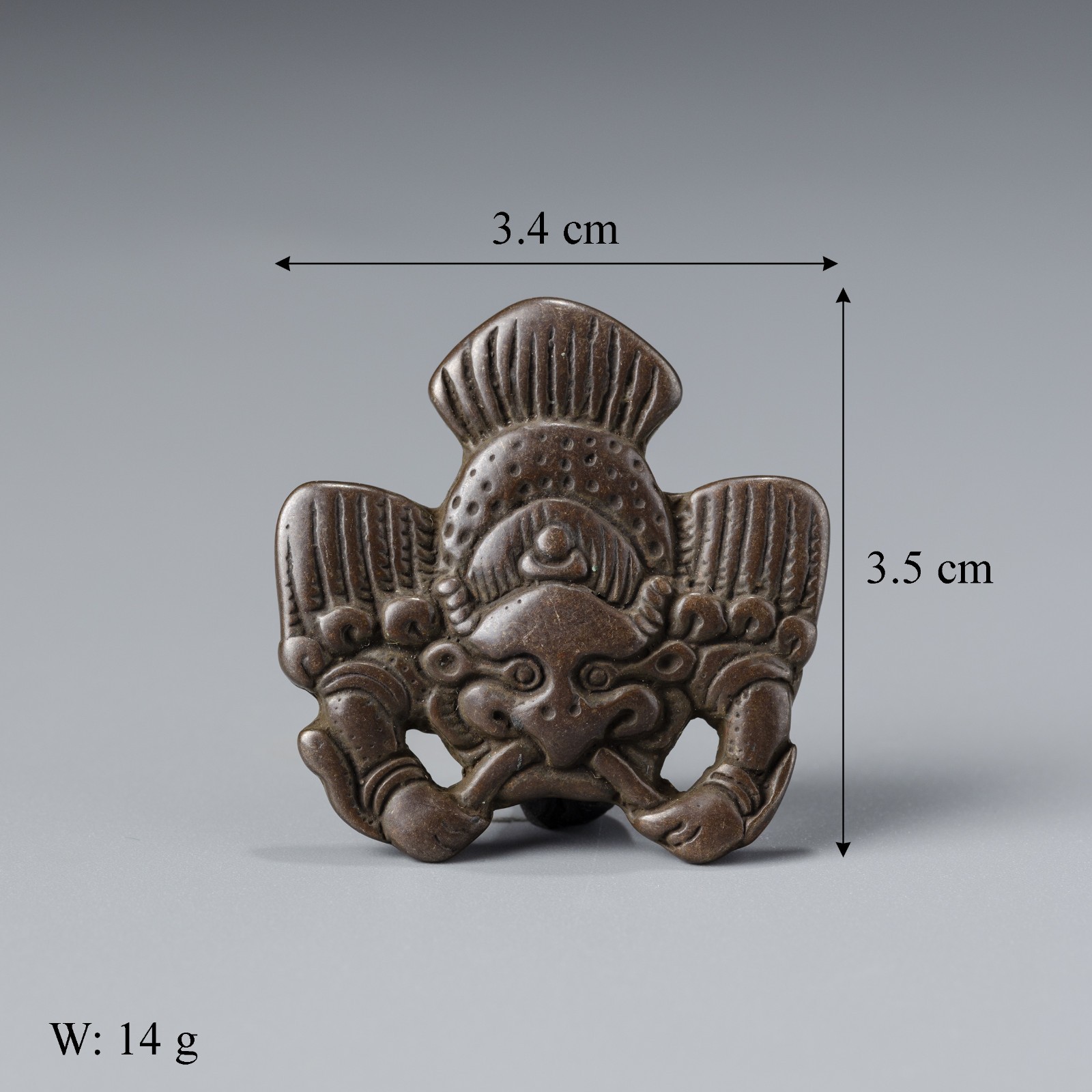 Antique Tibetan Bronze Redpoll Winged Garuda Amulet