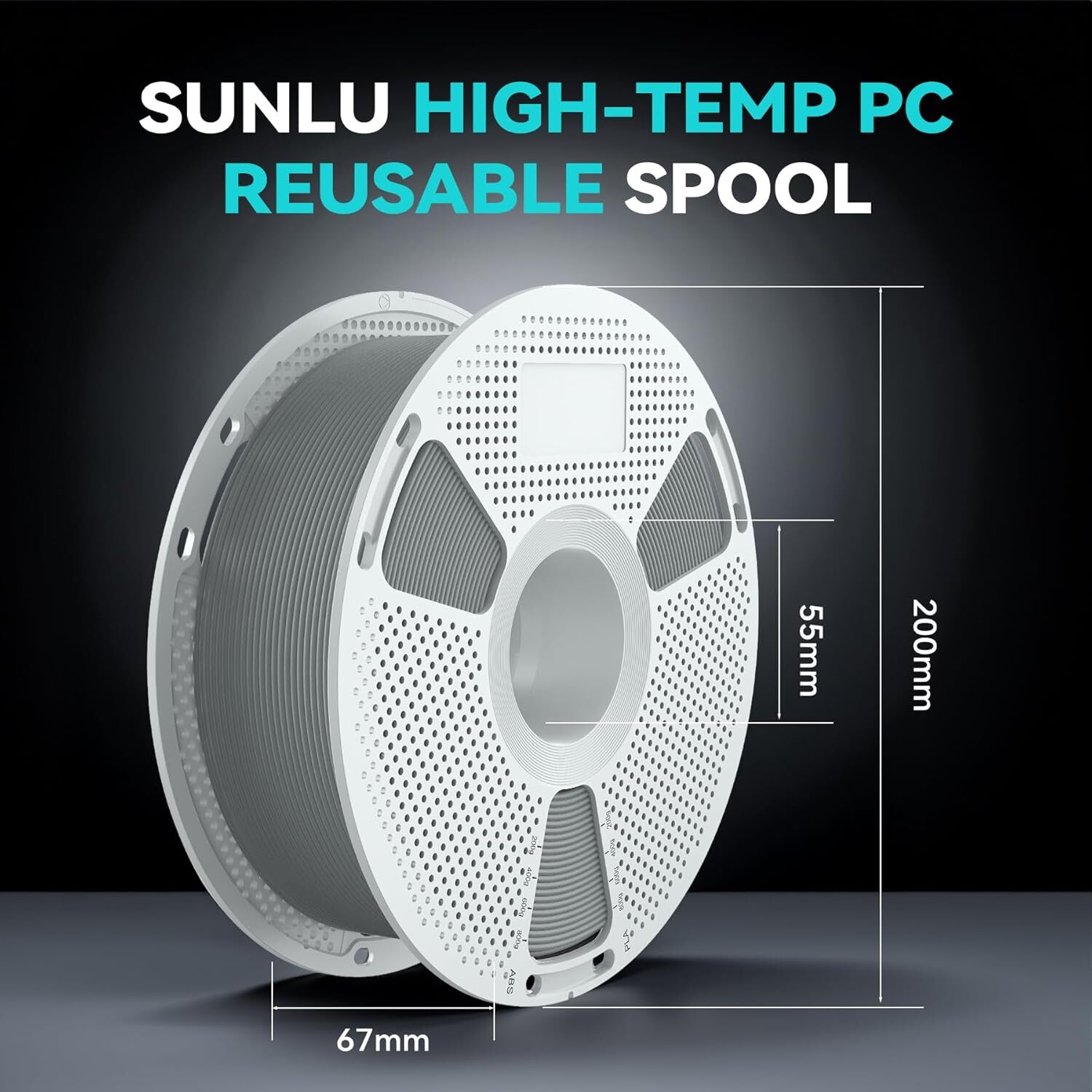 SUNLU Black PA6-CF 3D Printer Filament 1.75MM 1KG Carbon Fiber Nylon Filament