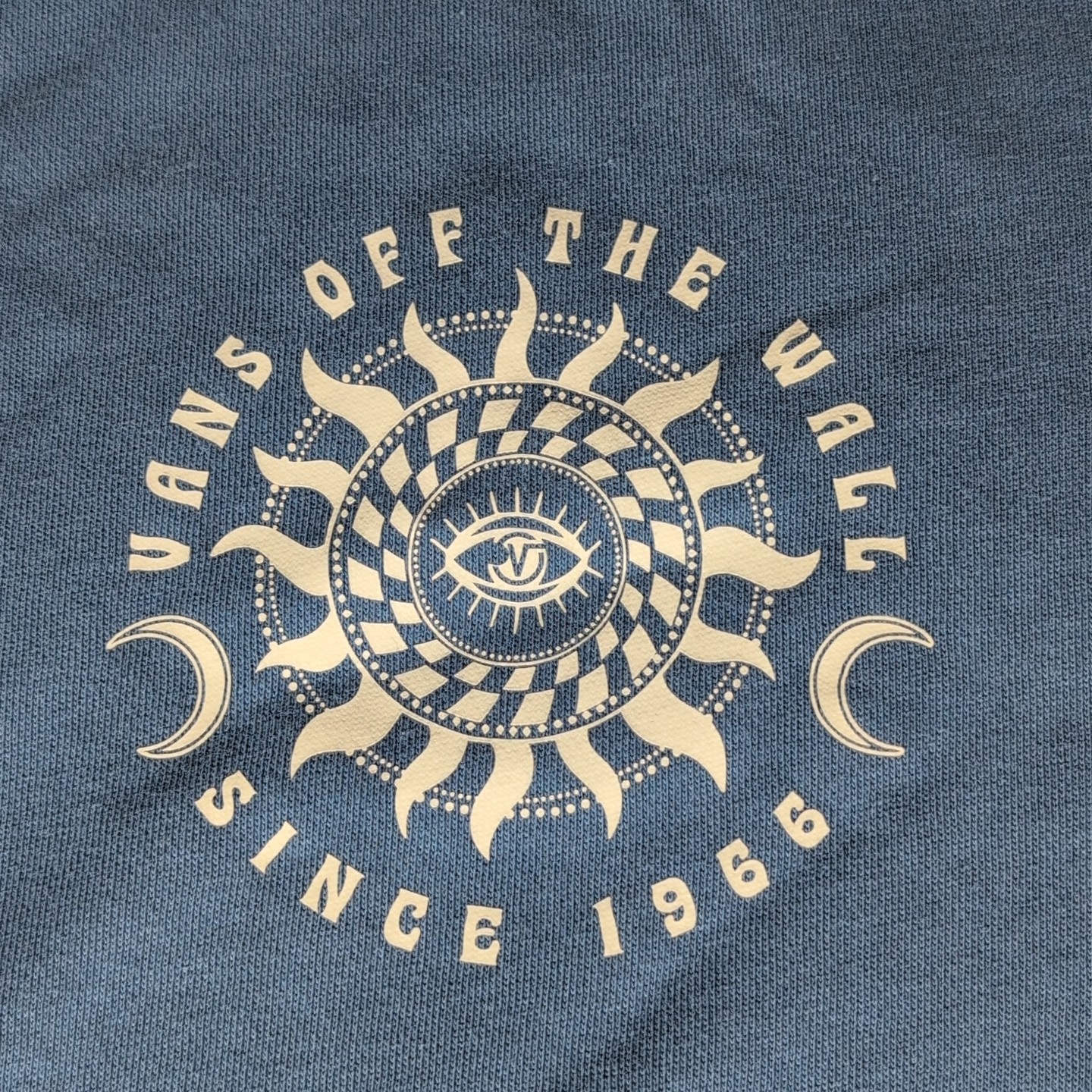 Vans Off The Wall Crew Neck Sweater Baby Blue Unisex - Small