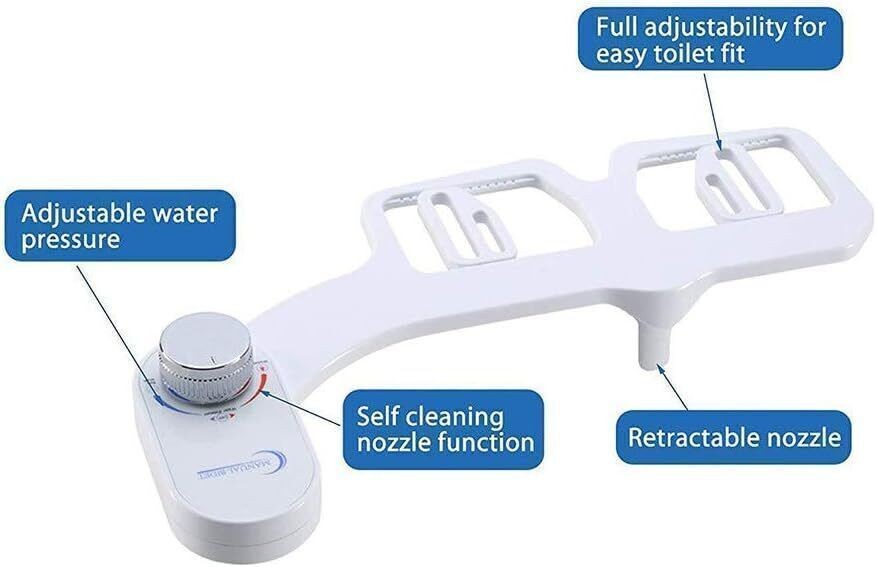 Dual Nozzle Spray Bidet Fresh Cold Water Non Electric Toilet Seat Attachment USA