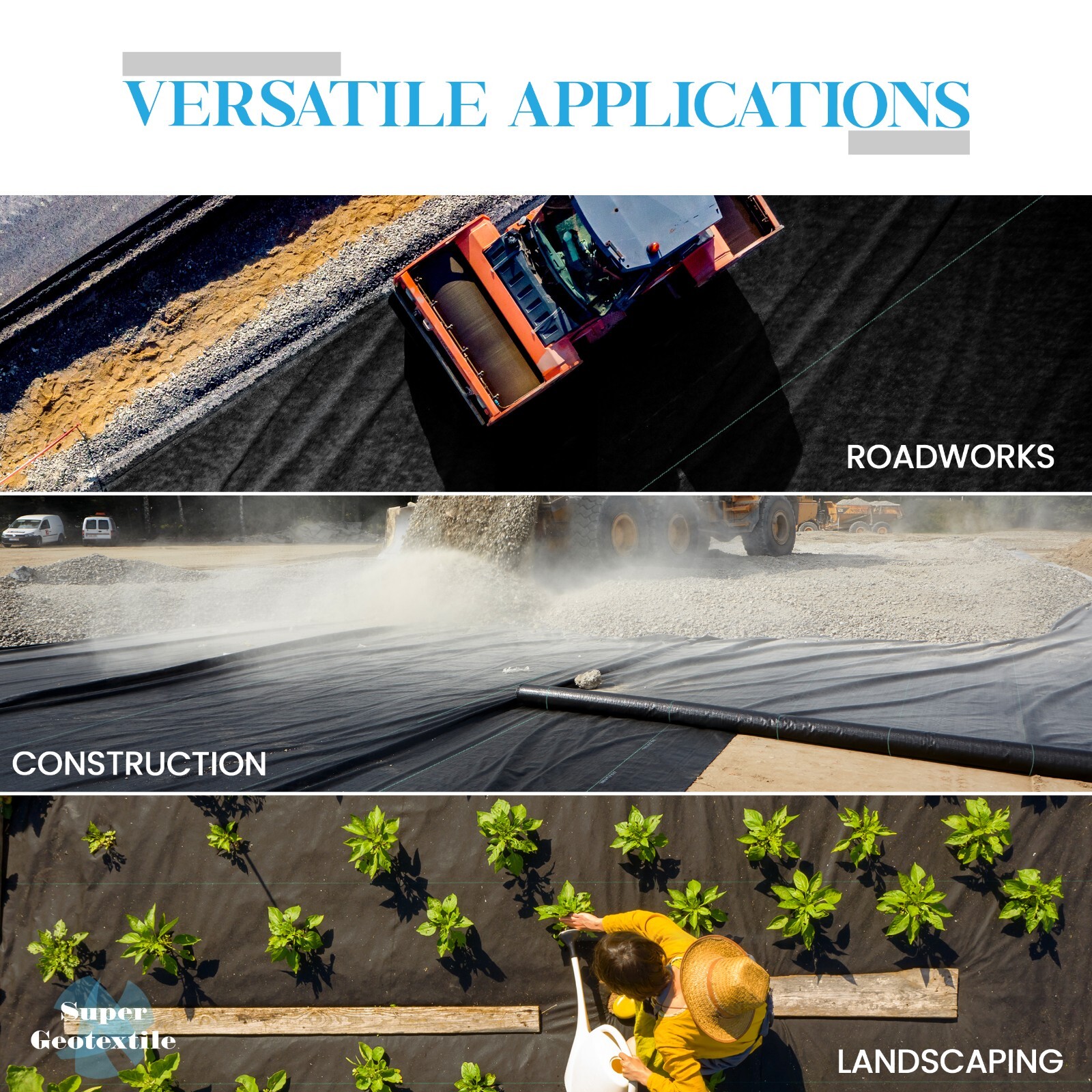 Super Geotextile Woven Geotextile Fabric for Driveway and Road Stabilization