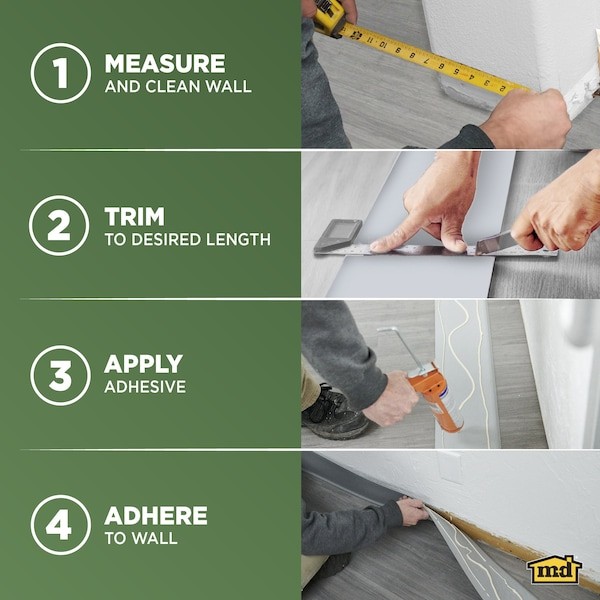 Wall Base Molding, 120 Ft L, Beige, 820N67