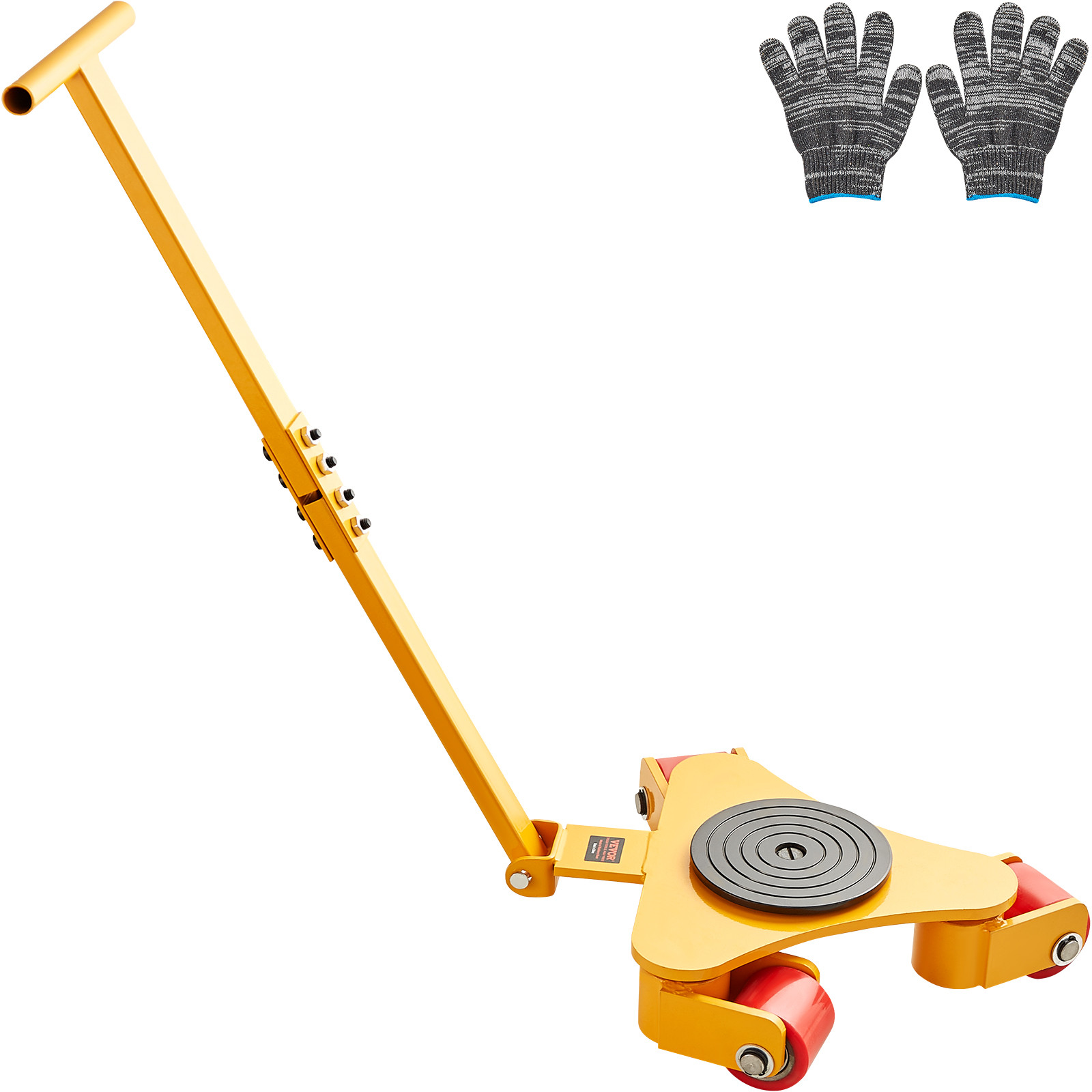 VEVOR Machinery Skate Dolly Mover with Handle 6614LBS/3T 360°  Swivel PU Wheels