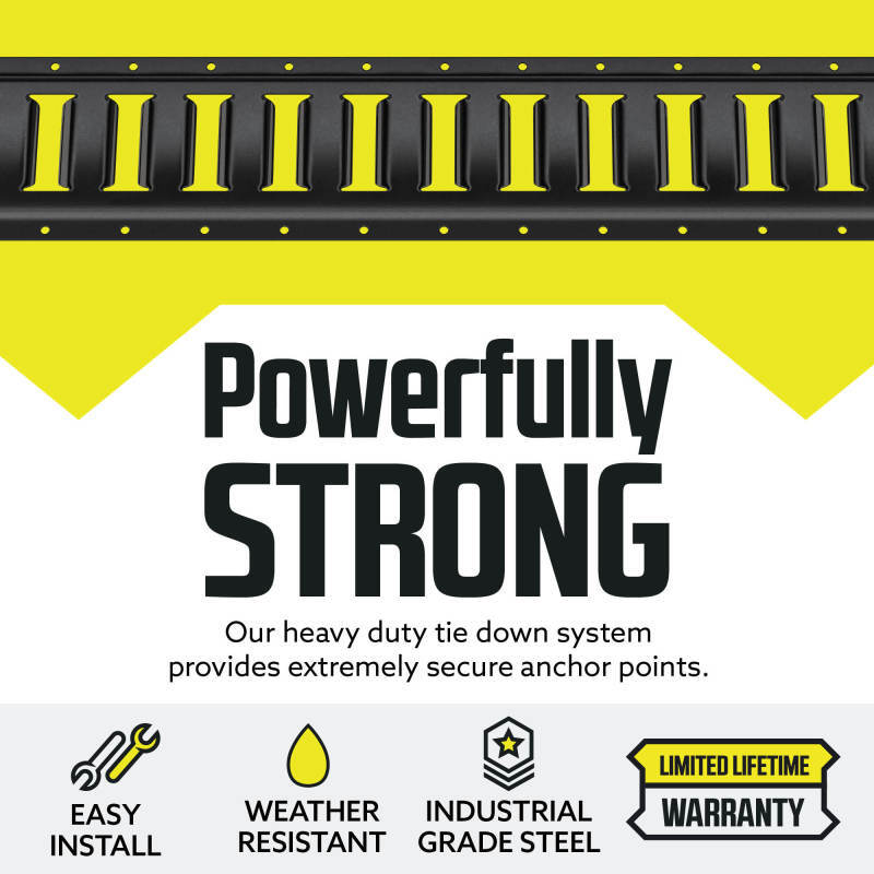 DC Cargo E Track Tie Down Rails 5 ft. Black Powder Coated Steel E-Track 1-pack