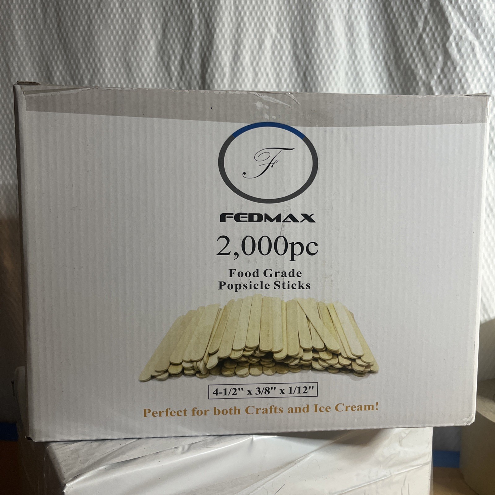 2000 count Wooden Craft Popsicle Sticks 4.5 Inch New Sealed Case Free shipping!