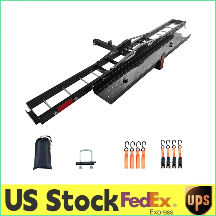 Heavy-Duty Motorcycle Dirt Bike Hitch Carrier Bike Rack 600LB Fit for Truck/SUV