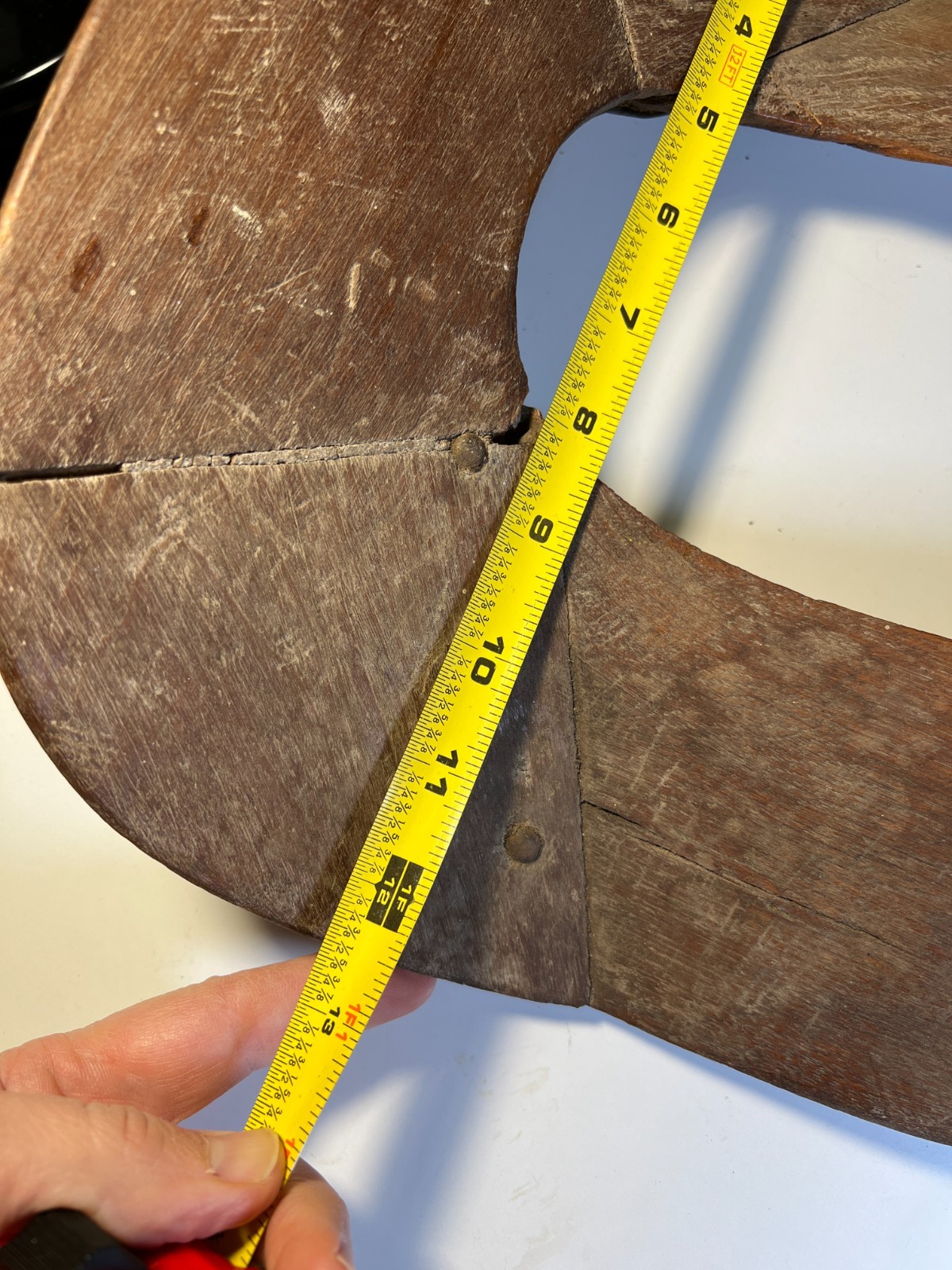 Antique 1880 Hand Made Wooden Saddle Stand Holder Blacksmith Peened Wrought Iron