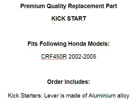 Caltric Kick Start for Honda CRF450R CRF 450R 2002-2005 Kick Starter Lever Pedal