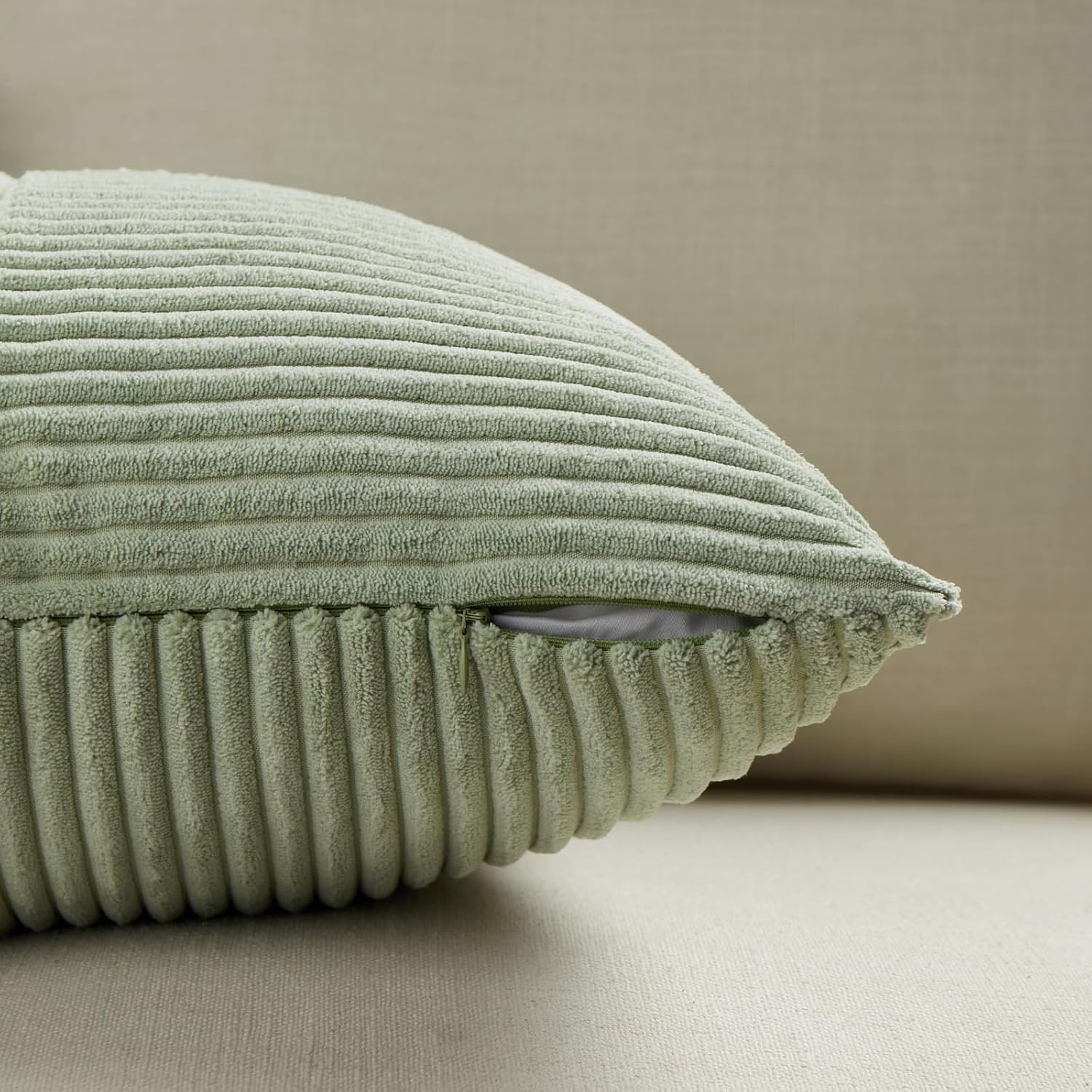 Sage Green Lumbar Decorative Throw Pillow Covers 12x20 Inch for Living Room Couc