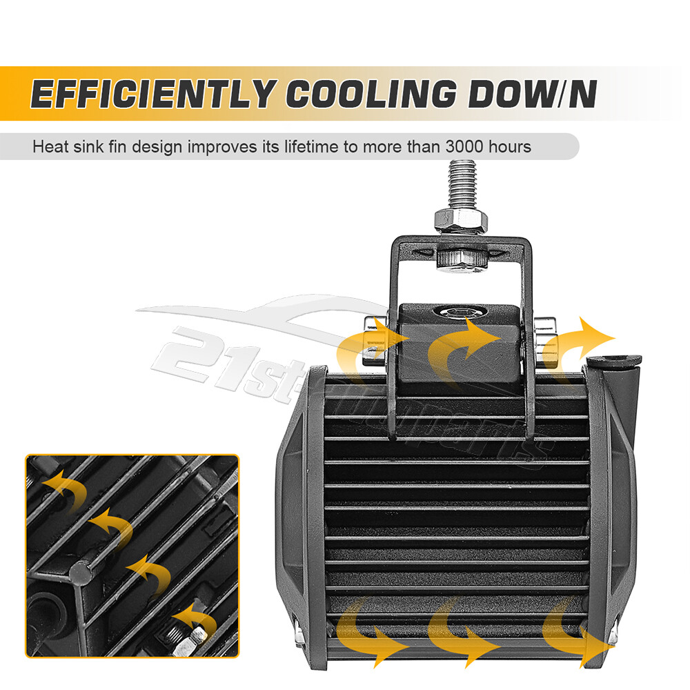 2024 For Polaris Ranger 570 900 1000 52" LED Bar+Pod Light Front&Rear Roof Mount