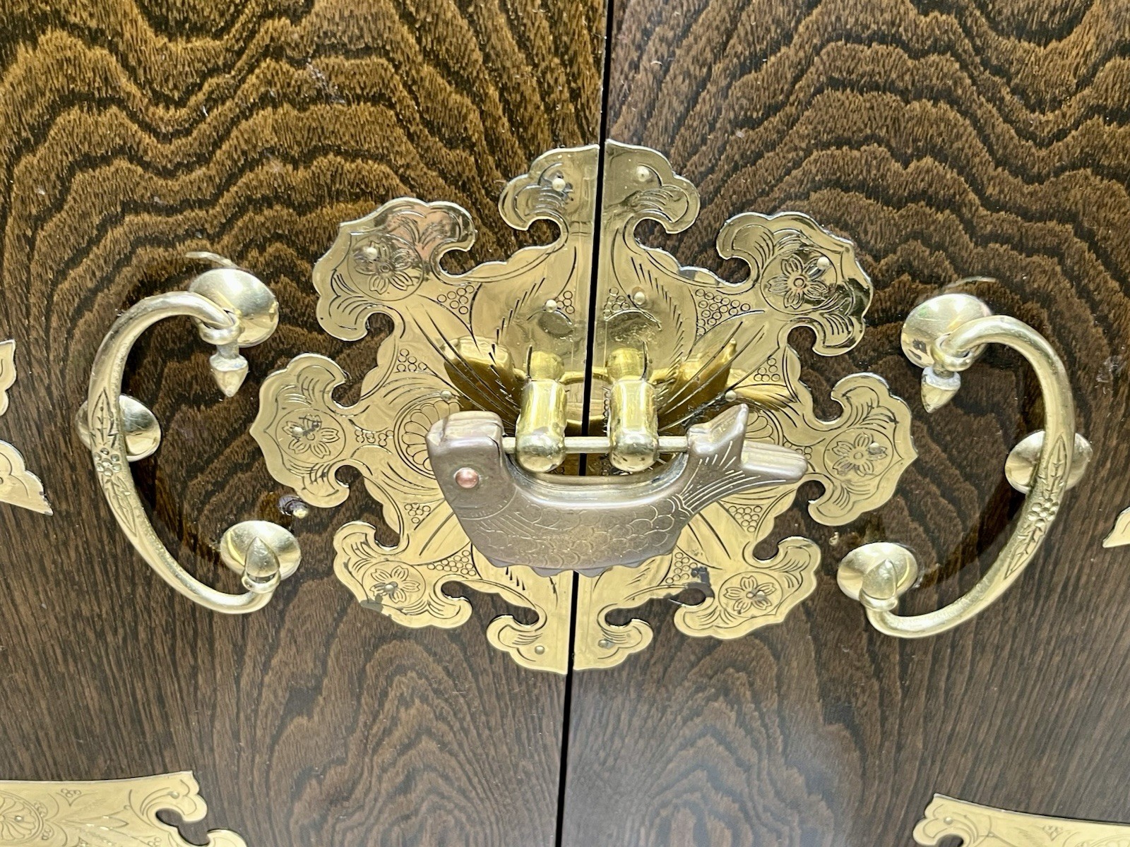 Antique 2 Piece Korean Elmwood Tansu Chest Hall Cabinet Asian Chest Of Drawers