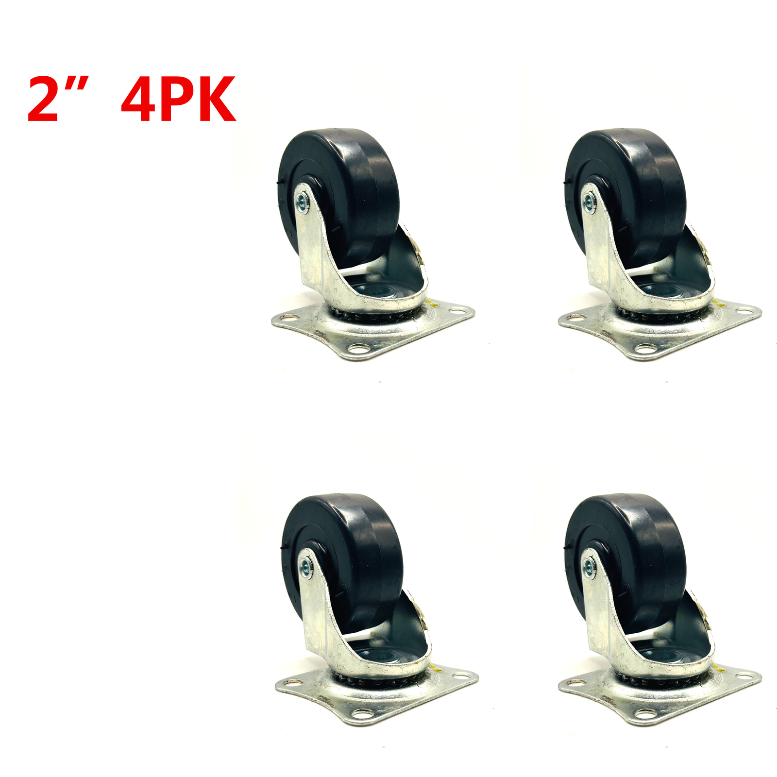 4PK8PK 2"3"4" Swivel Caster Wheels Rubber Base with Top Plate Bearing Heavy Duty
