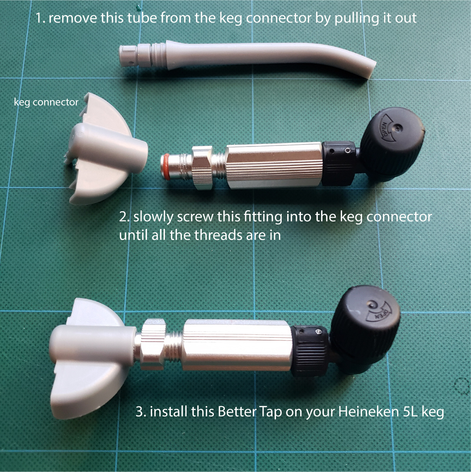 Better Tap Faucet for Heineken 5L kegs. NO KEG OF BEER. Only the Tap for the keg