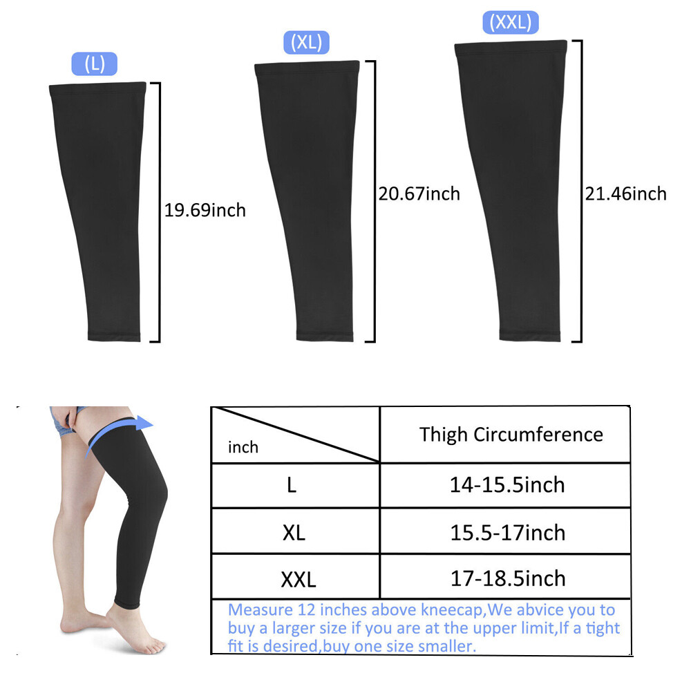 Leg Brace Support Knee Thigh High Compression Sleeve Socks Stockings Pain Relief