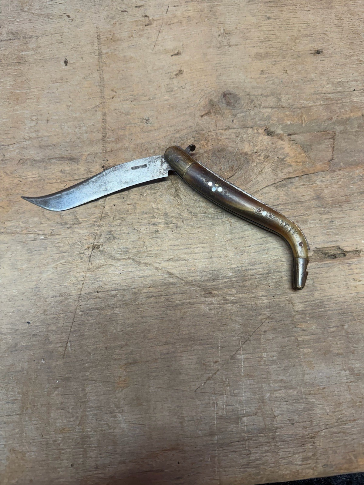 Primitive 1800s 19th Century Forged Native American Navajo Folding Knife