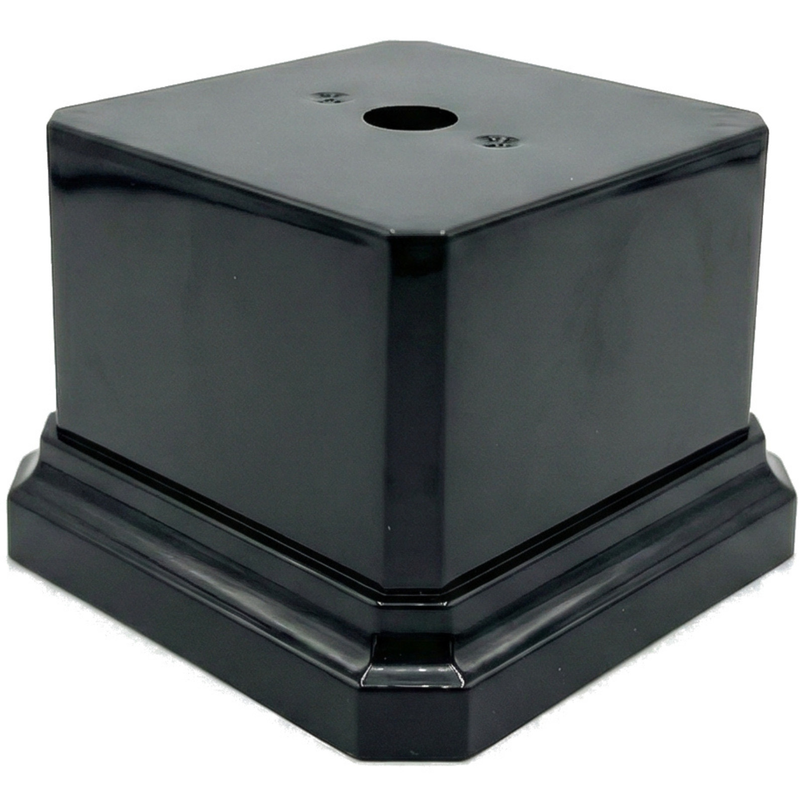 Black Gloss Display Base Weighted Square Pedestal for Trophies, & Crafts