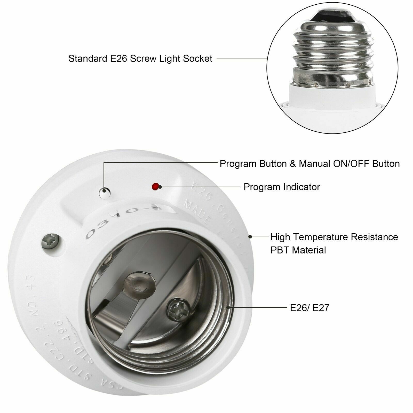DEWENWILS Remote Control Light Bulb Socket Wireless Remote Light Switch Kit