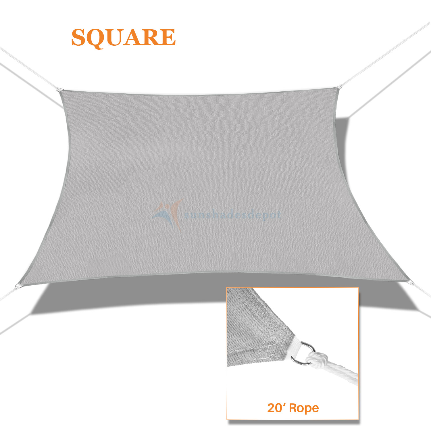 Sun Shade Sail Gray Rectangle Canopy Awning Cover Outdoor Yard Patio Garden Pool