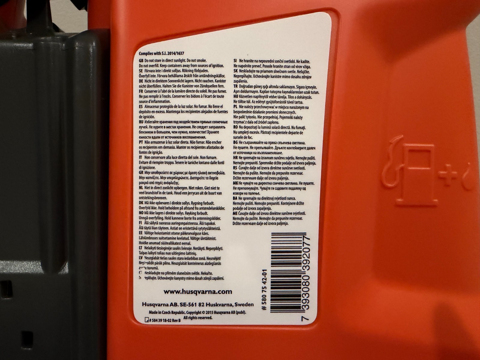 Husqvarna Combi Can - Chainsaw Fuel & Bar Oil (OEM - HEAVY DUTY) 580754201